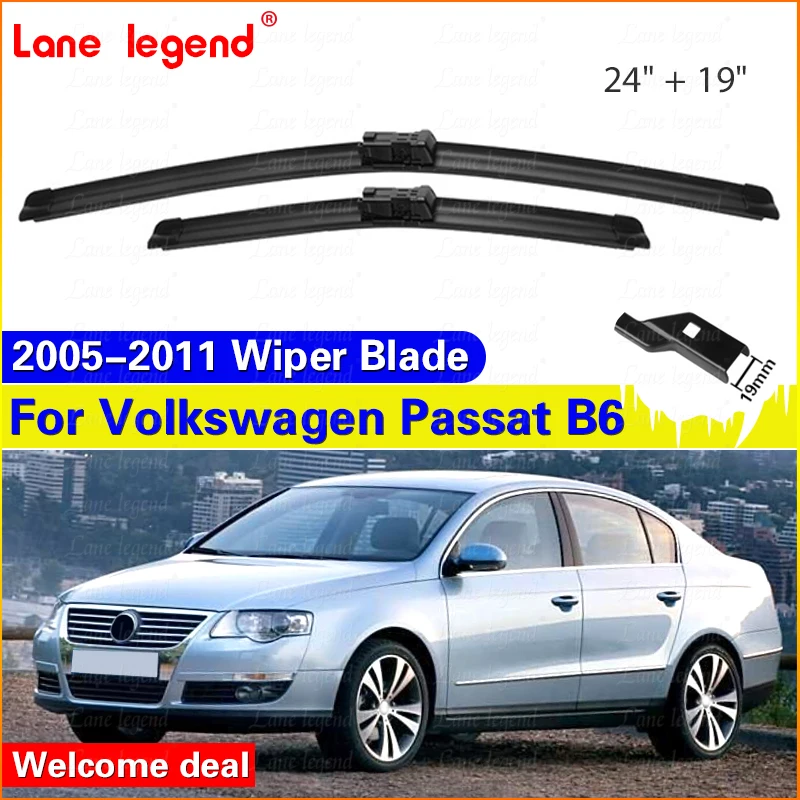 For VW Passat B6 Front Wiper Blades 2005-2011 2006 2007 2008 2009 2010 Windscreen Windshield Window Brushes Accessories 24