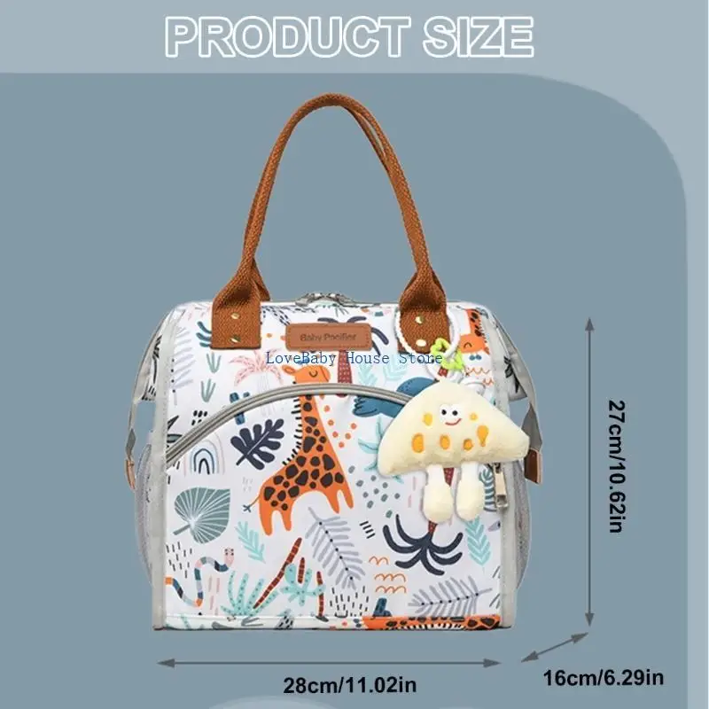 BX0D حقيبة الأم الأنيقة والكبيرة للأم بنمط الزرافة لإكسسوارات الأطفال #6