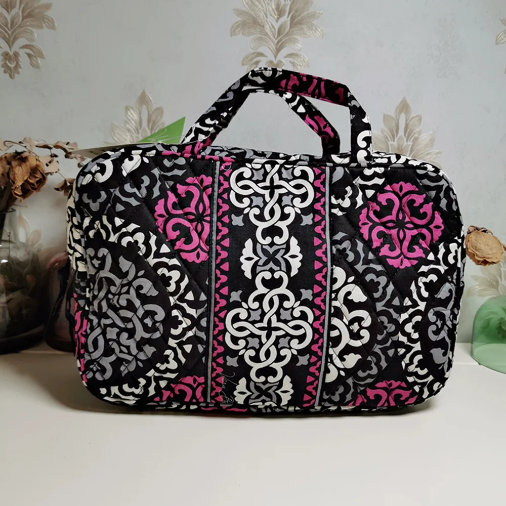 VB American rustic cotton print handbag multifunctional makeup bag waterproof toiletries bag travel handbag