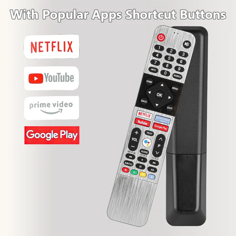 539C-268908-W070 IR For Metz Remote Control Replacement With NETFLIX PrimeVideo YouTube Google Play Buttons(NO Voice Function)