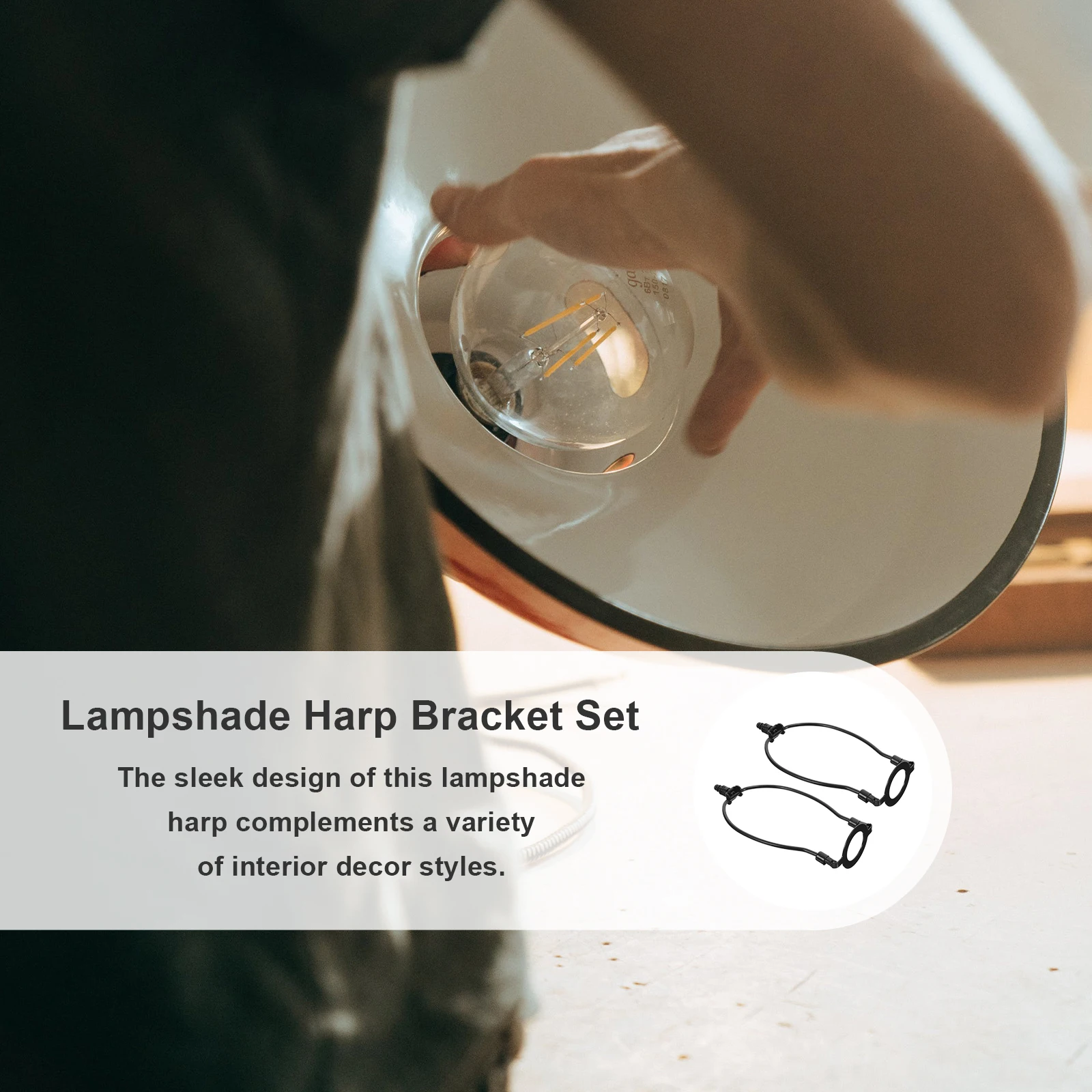 

2pcs Lampshade Parts 8Inch E26 Socket Kit DIY Table Lamps Repair Shade Holder Adapter Metal Hardware