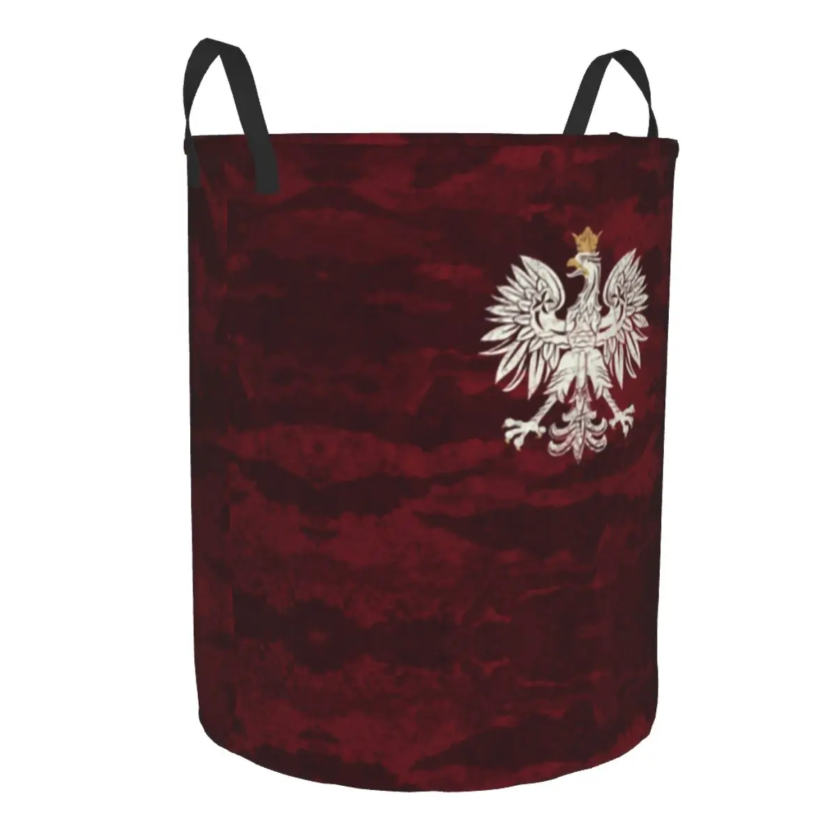 Poland Vintage Coat Of Arms Laundry Basket Collapsible Polska Polish Eagle Clothes Hamper for Nursery Kids Toys Storage Bin