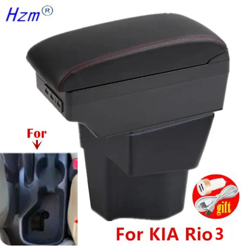 

Car armrest For KIA Rio 3 armrest box KIA K2 X-line Rio 3 2011 2012 2013 2014 2015 2016 Storage box usb interior accessories