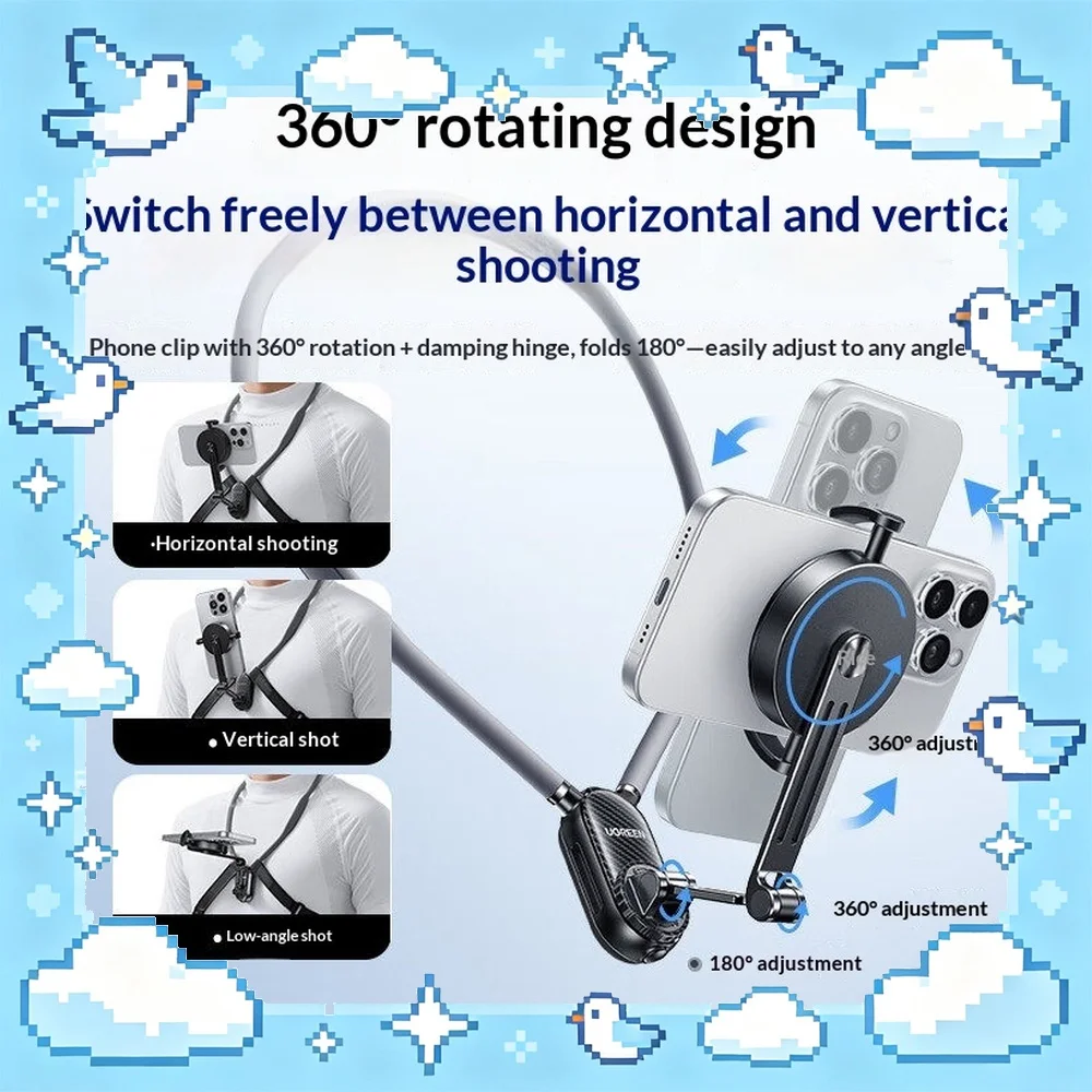 UGREEN LP920 Neck Phone Holder Magnetic Mount POV Bracket for Live Streaming Vlogging Shooting