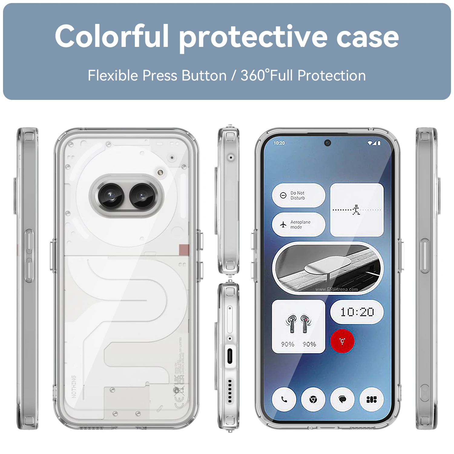 Acrylic Case for Nothing Phone (2a) Luxury Clear Silicone Protection Transparent Shockproof Phone Cover NothingPhone(2a) Coque