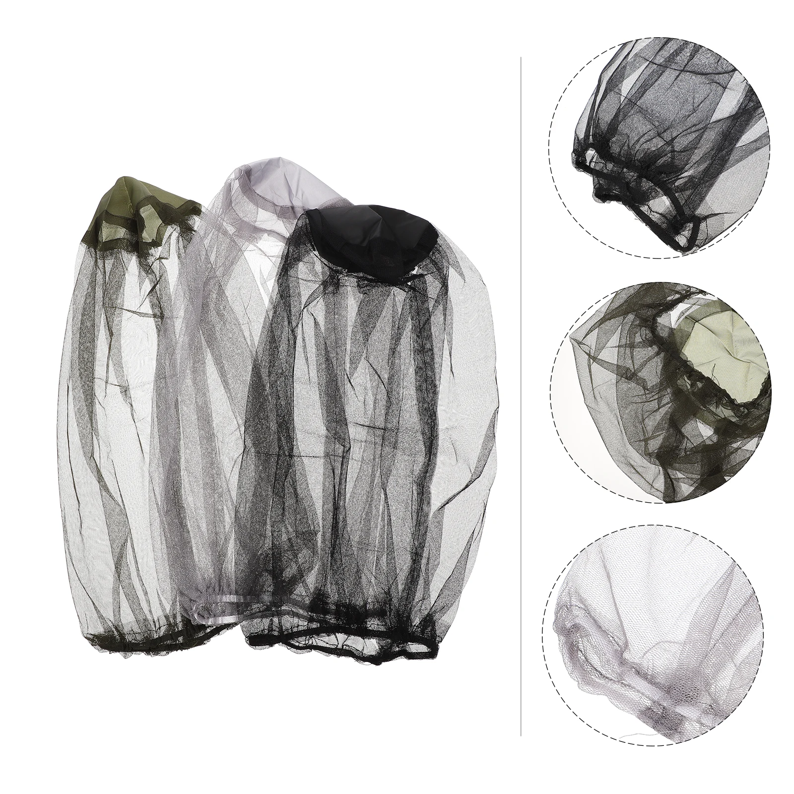 

3pcs Protective Beekeeping Hats Nylon Fishing Head Covers Outdoor Sun Protection Mesh Caps For Hiking Hunting Travel Fishing