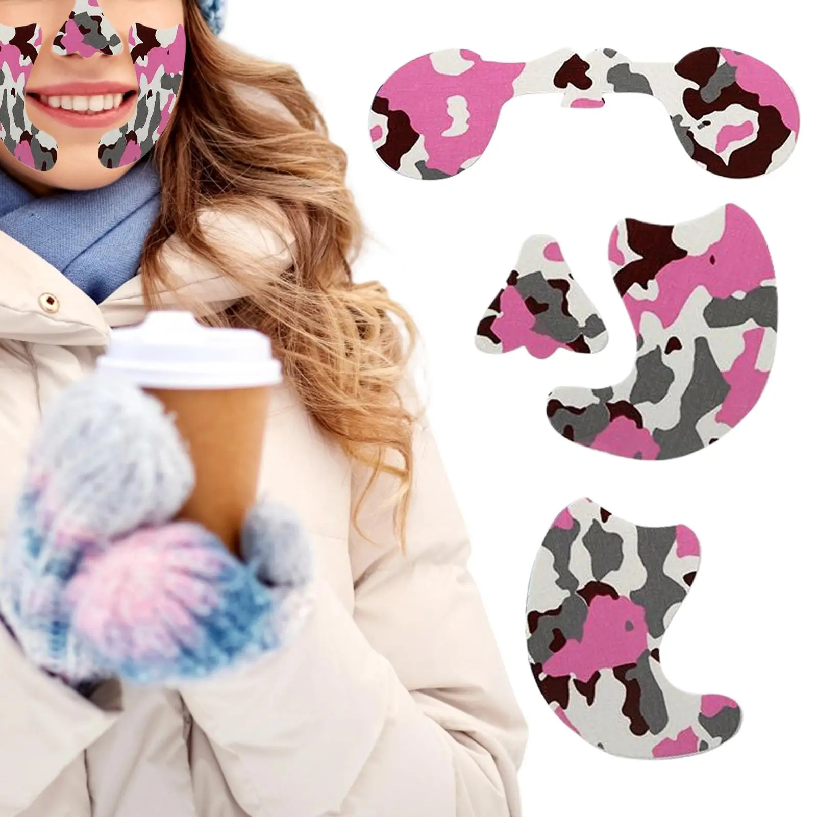 Ski Face Cover Breathable Antifreeze Protector Cold Weather Sun Shield Face Sticker For Winter Ice Fishing Climbing Backpacking