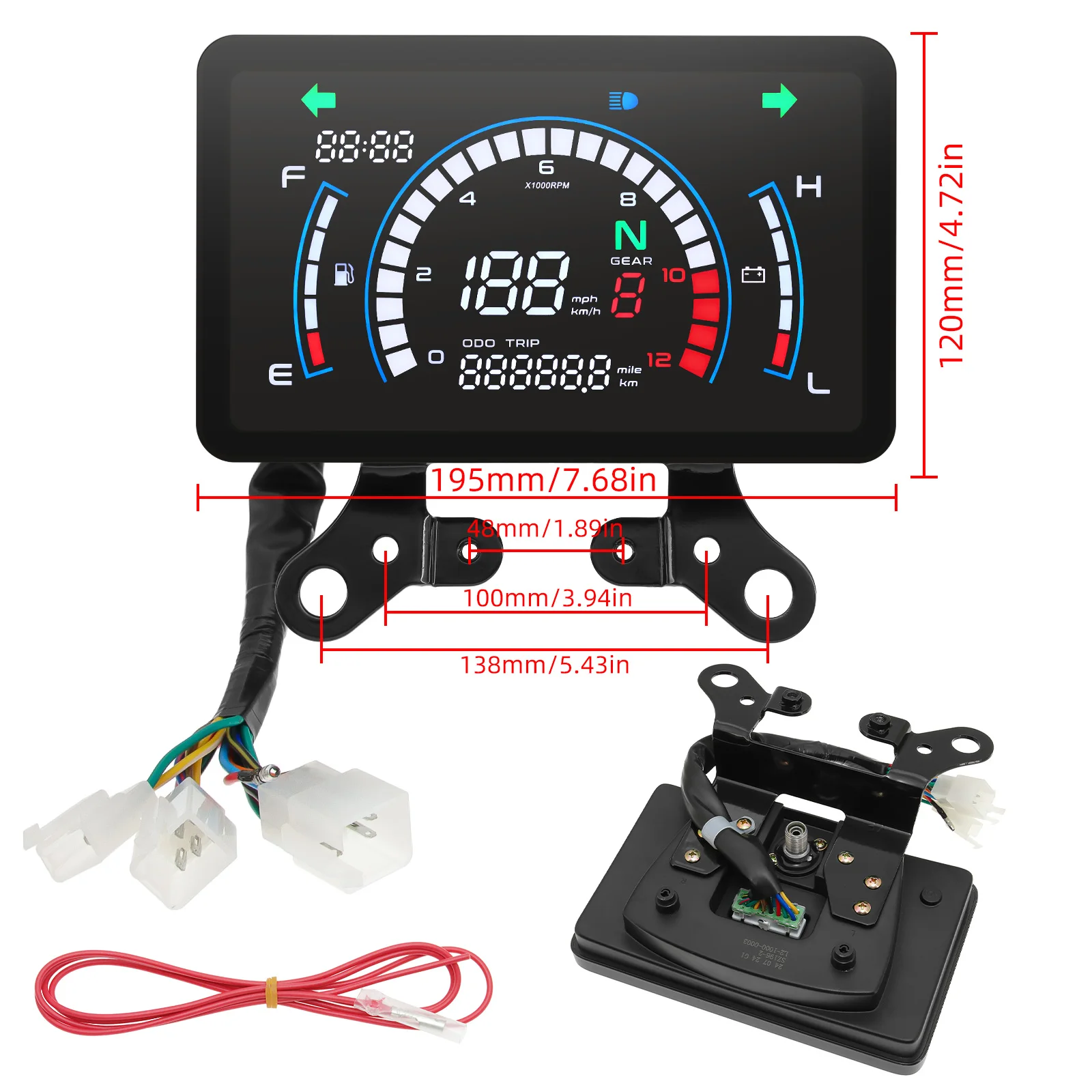 For Honda CG125 ITALIKA EX125 FORZA125 ft125 Digital Meter Panel Speedometer Odometer Gauge Assy Digital Dashboard