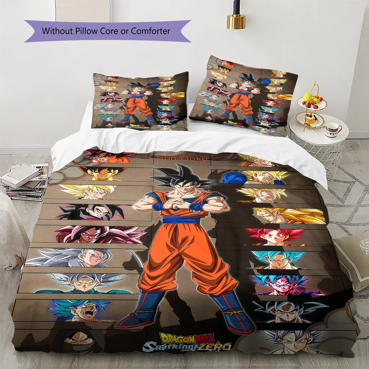 Dragon Ball Son Goku Soft Comfortable Duvet Cover, Kids Bedding Gift,Size Different Options-HE38