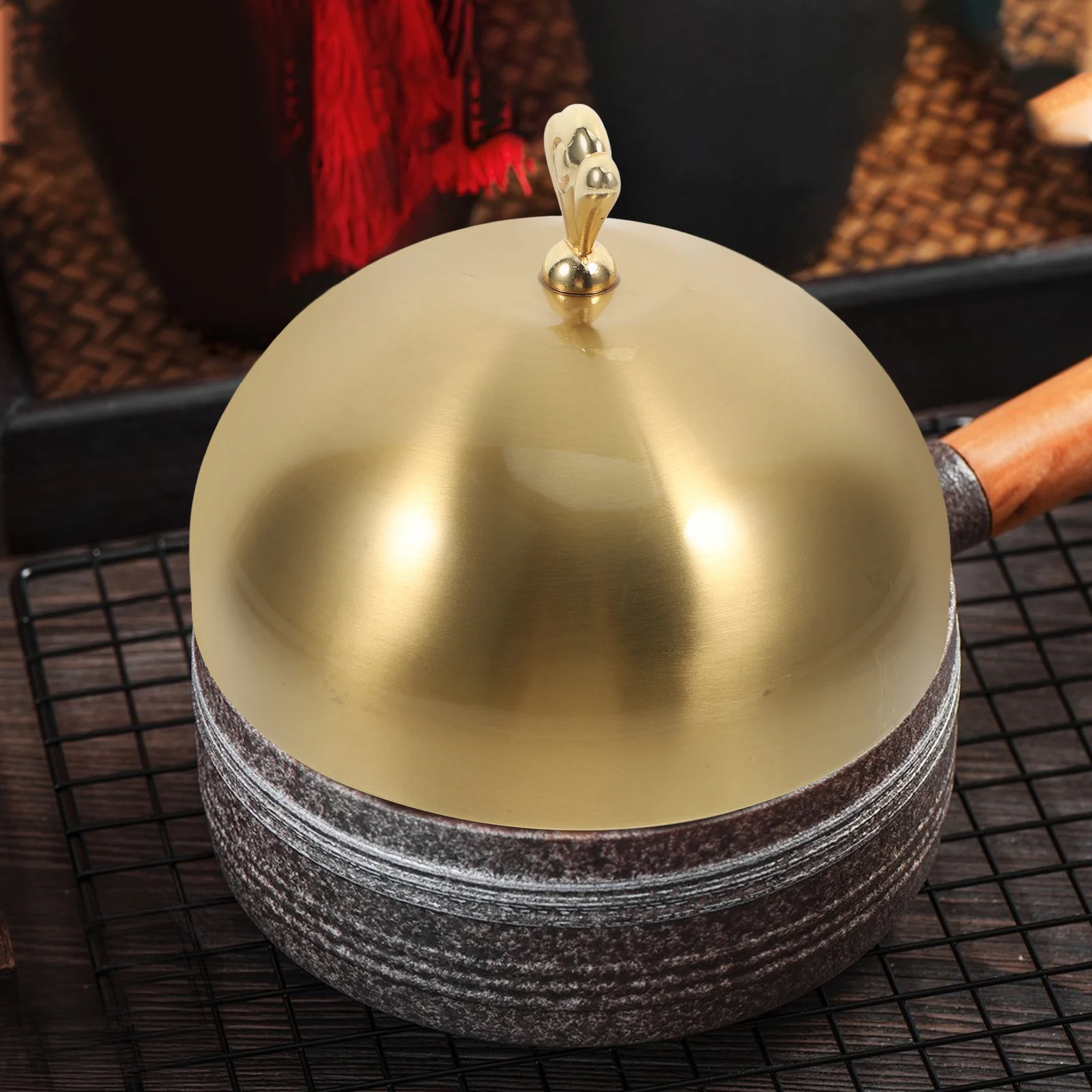 

1Pcs Stainless Steel Steak Cover Rounded Design Handle Heat Resistant Anti-Splash Protective Food Hood Steak Lid Kitchen Cooking