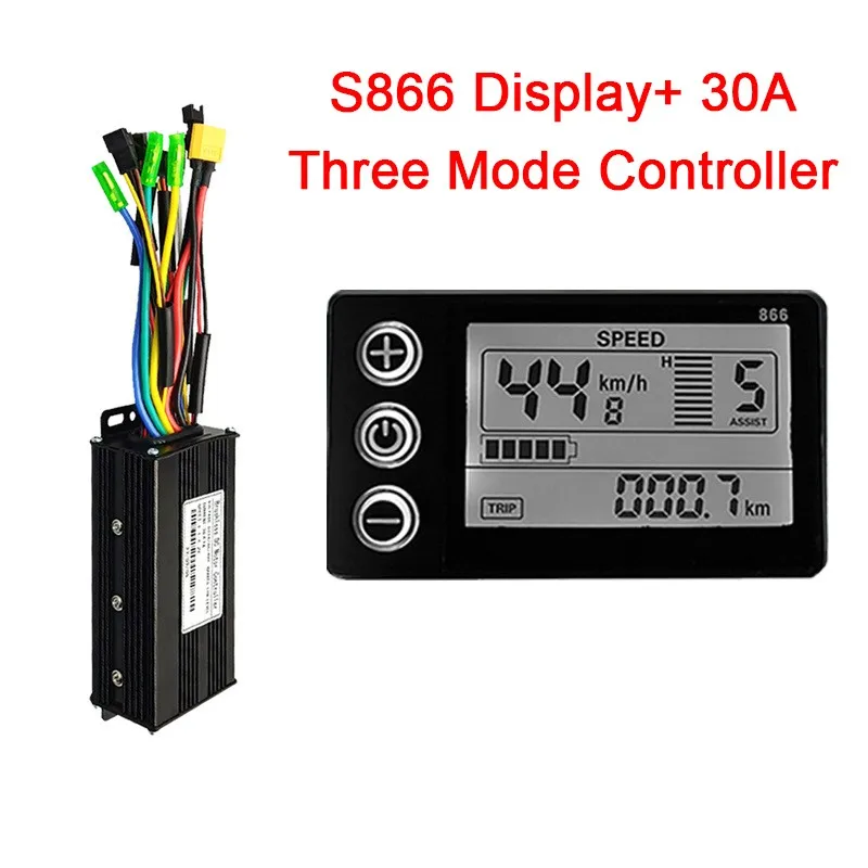 

S866 LCD Display Computer Battery Speed Display 30A Three Mode Controller SM Connector Electric Bicycle Scooter refit