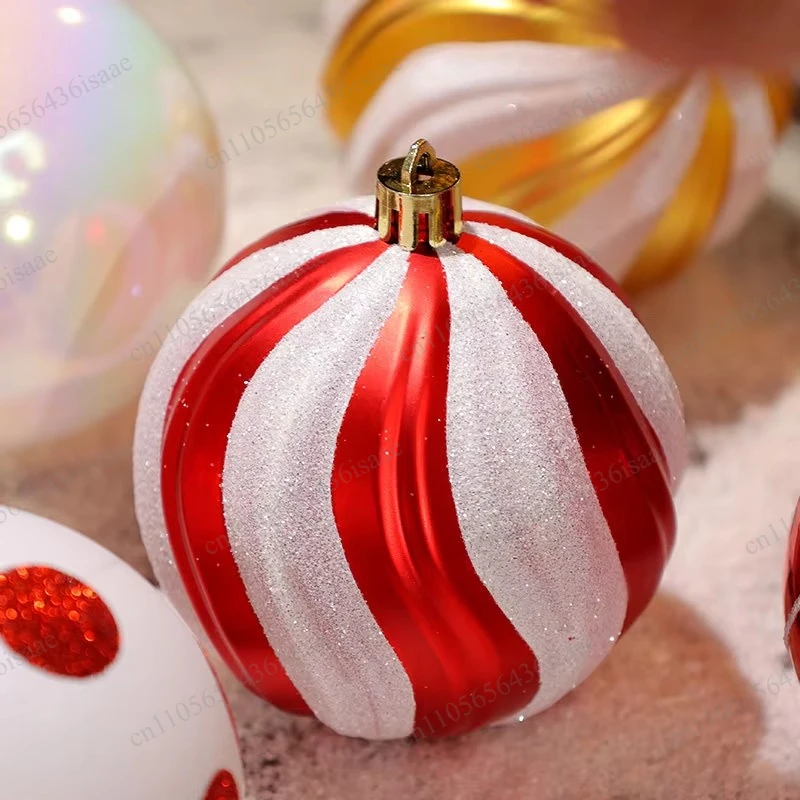 9 Pack 8cm Hand-Painted Christmas Balls, Multi-Color Glossy Hanging Ornaments, Indoor Xmas Tree DIY Decorations