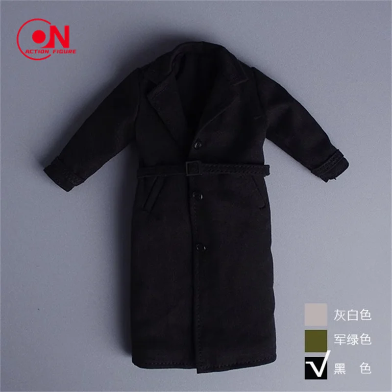 1/12 06FS035 الزي العسكري الذكور العصري البريطاني طويل خندق معطف الجندي الملابس نموذج صالح 6 ''عمل الشكل الجسم دمية #6