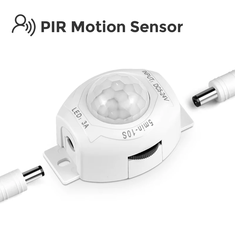 Adjustable Timer Smart PIR Motion Sensor Light Switch Automatic Movement Detector DC5-24V Suitable for Kitchen-ABFB