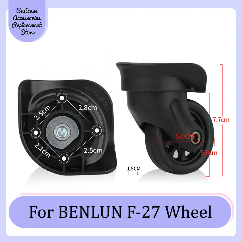 

For BENLUN F-27 Smooth Silent Shock Absorbing Wheel Accessories Wheels Casters Universal Wheel Replacement Suitcase Rotating