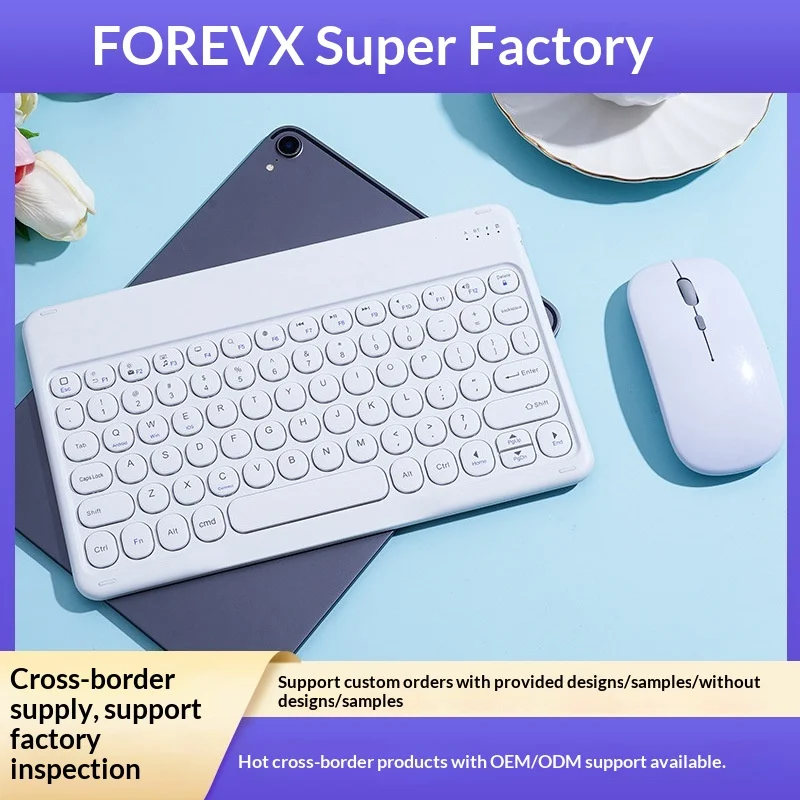 

Wireless Bluetooth Keyboard Mouse Set Wireless Charging Magnetic Round Keycap Compatible With Ipad Tablet Phone For Office Home