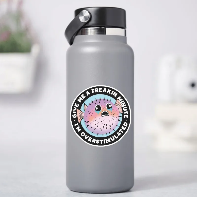 3pcs "Freakin' Minute" Blowfish Stickers - Waterproof Vinyl Decals for Laptop/Car/Water Bottle