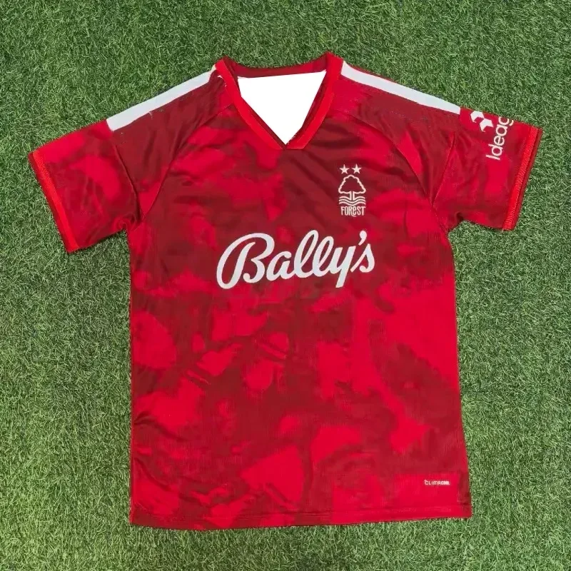 Neues 3D-gedrucktes Nottingham Forest Fußballtrikot Y2K Heimoutfit Atmungsaktives T-Shirt Tägliches Freizeit-Trainings-Street-Style-Set Top – Detail 4