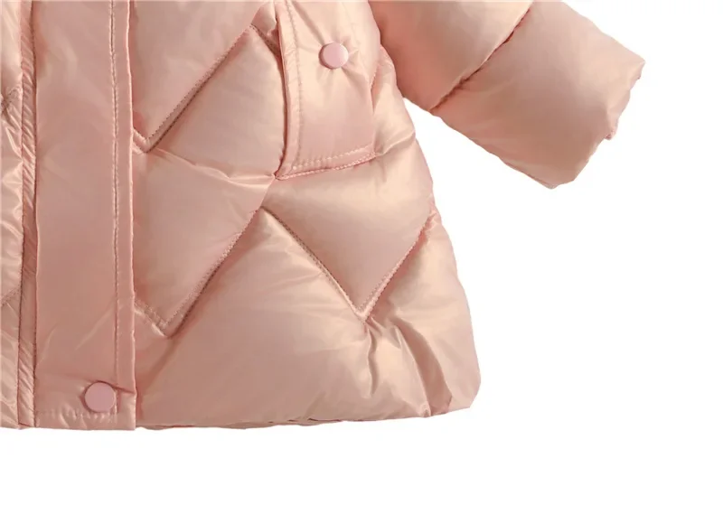 ZOETOPKID 2026 Winter-Frühlings-Jacke für Teenager-Mädchen, einfarbig, mit Plüschfutter, dick, warm, glänzend, wasserdicht, mit Kapuze, Parka für Mädchen – Detail 14