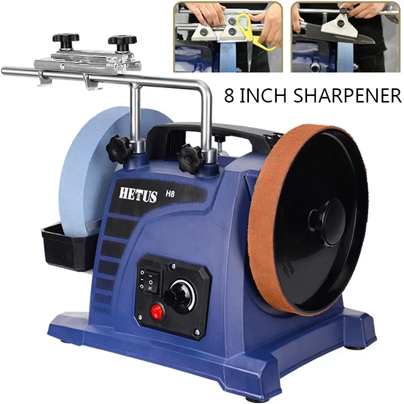 H8 8 Inch Low-Speed Water-Cooled Knife Sharpener For Household Woodworking Tools Engraving Knives Chisels Electric Knife Grinder