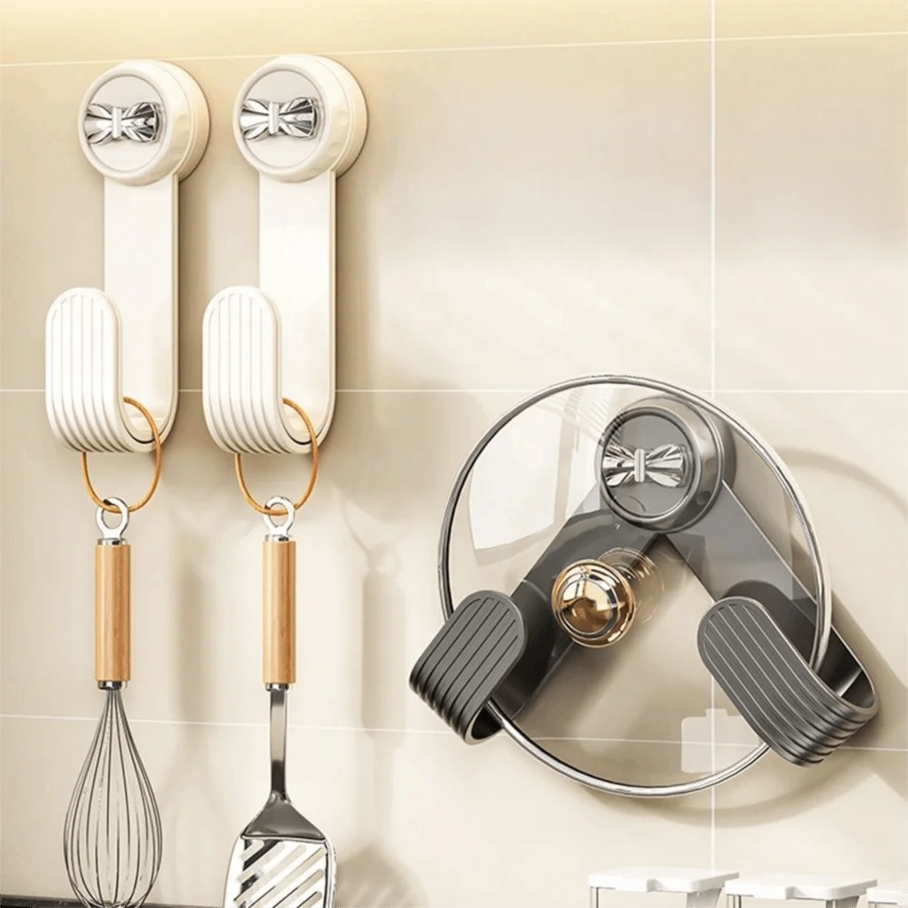 

3Pcs Plastic Suction Cup Pot Lid Rack Wall Mounted Adjustable Pan Cover Storage Holder Space Saving Punch Free Lid Rack Holder