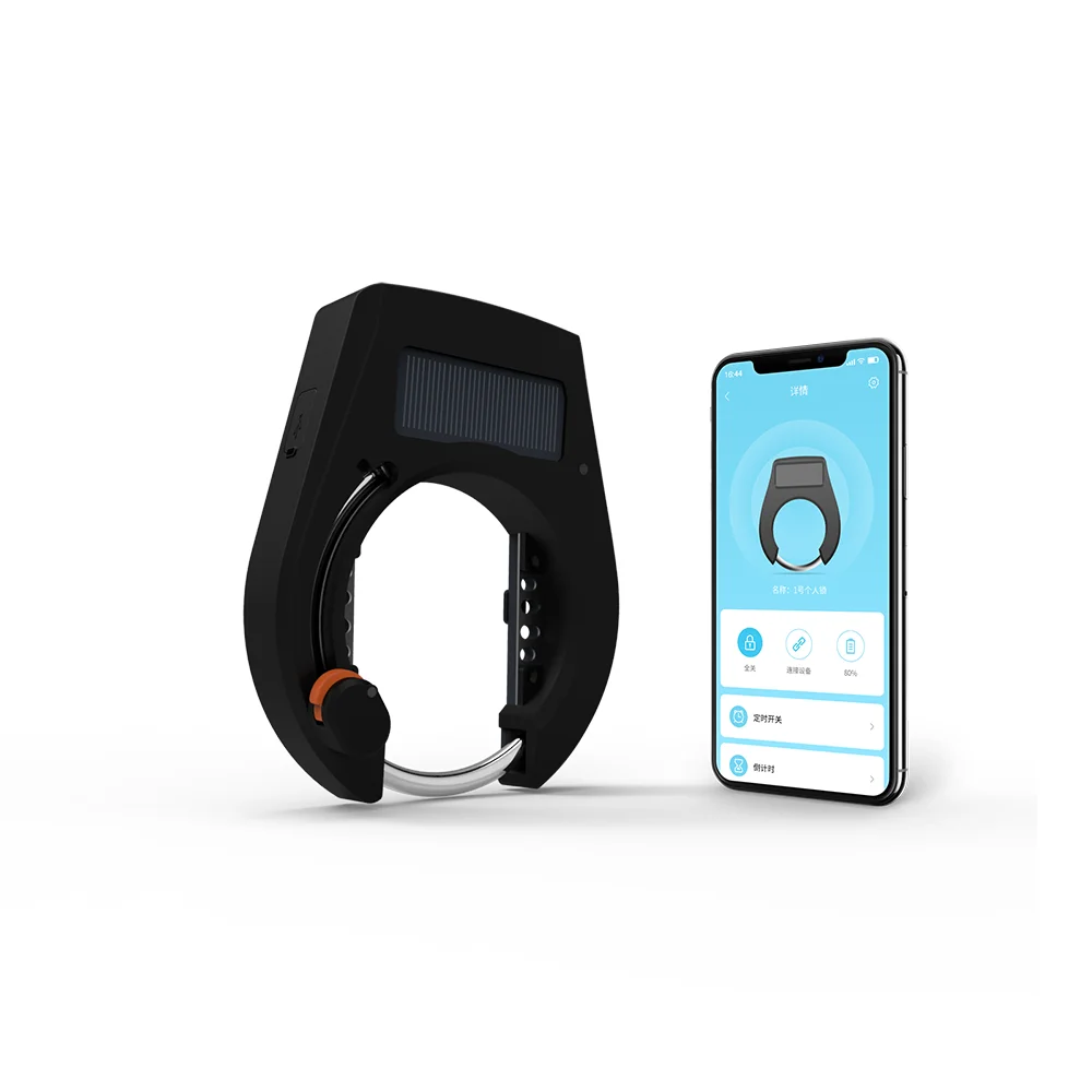 Omni-alarma de Panel Solar, carga Usb, para compartir bicicletas, Control por aplicación móvil, Bluetooth, desbloqueo, candado inalámbrico para bicicleta