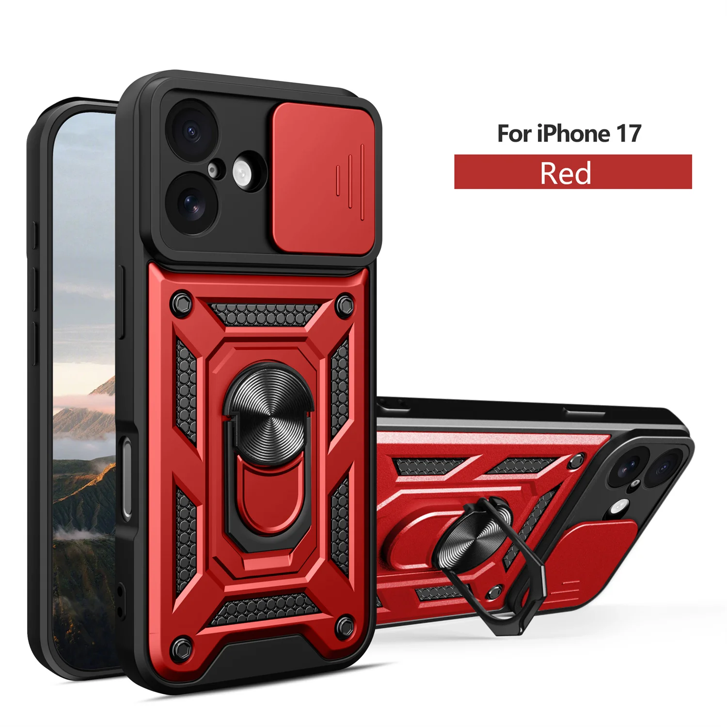 Stoßfeste Panzerhülle für iPhone 17 17 Pro ProMax 17 Air mit Autohalterung und Kameraschutz für iPhone 17 5G