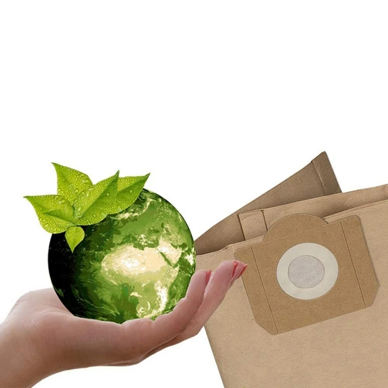 10 sacos de papel para aspirador de pó, para karcher 6.904-322.0 mv2 wd2 a2003 a2004 sacos de pó compatíveis