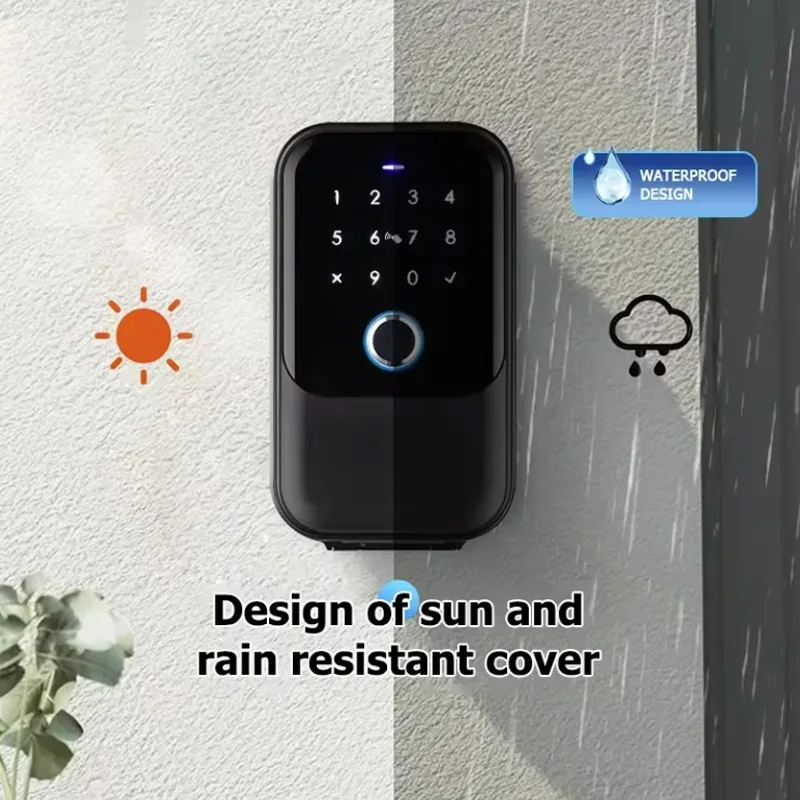 

Smart Key Box Waterproof Tuya Ttlock Fingerprint Bluetooth Wifi Digital Security Lockbox APP Remote Access Airbnb Door Lock Box