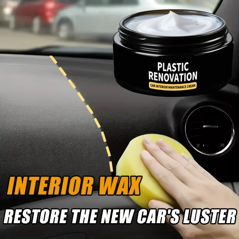 Creme restaurador de plástico e borracha para carro 2 em 1 |   Removedor de arranhões e restaurador de brilho |   Proteção anti-desbotamento de longa duração para carro Inte