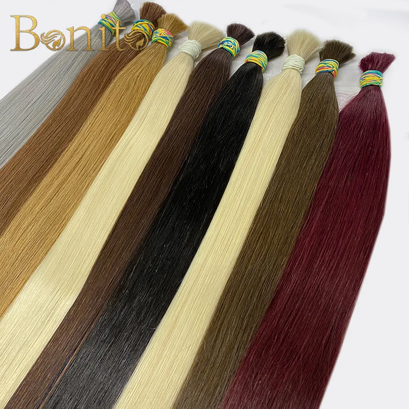 

Human Hair Bulk No Weft Vietnamese Hair Virgin Remy Straight Hair Bulk 12-30inch 100g 100% Real Natural Hair Extension Grey 99j