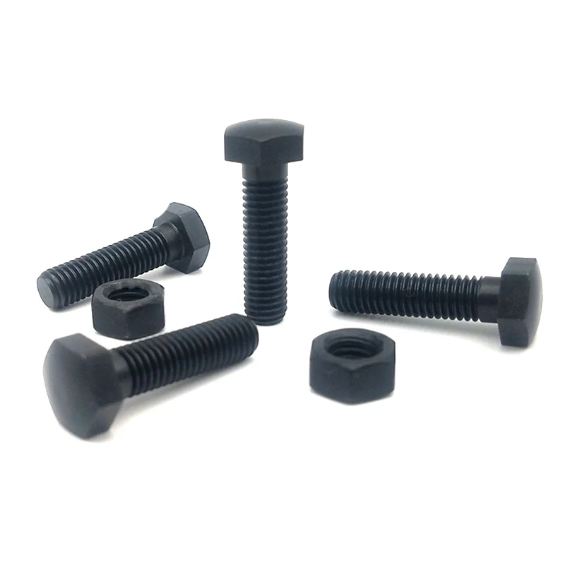 STCB SSTCB  M4-16 Locating Bolts - Round Hex Head  Black Stainless Steel Front Hardened Fine Thread Nickel Bolt With Nut