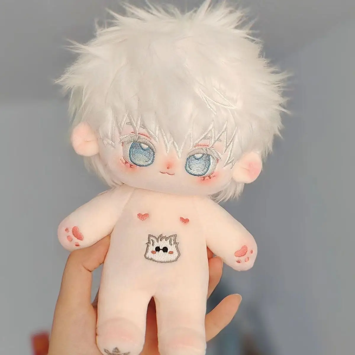 Muñeco de algodón de 20 cm de Jujutsu Kaisen, el mismo estilo que la figura de Gojo Satoru, muñeco desnudo sin ropa.