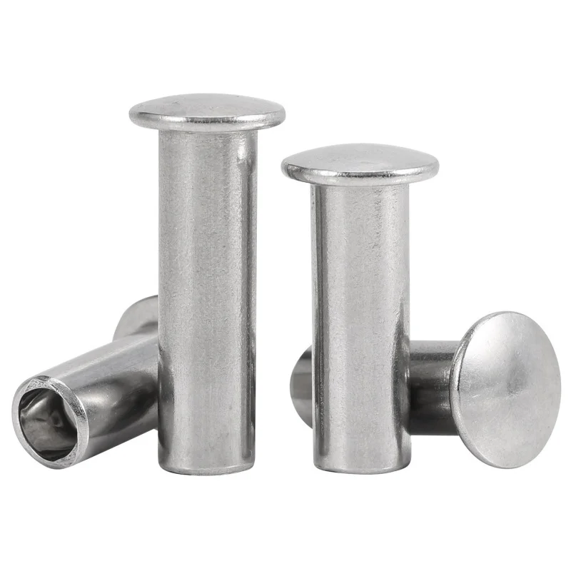 Beicai 304 Stainless Steel Round Flat Button Truss Half Semi Hollow Rivet M4 M4.5~m10 Oval Semi-tubular Hollow Shank Rivets