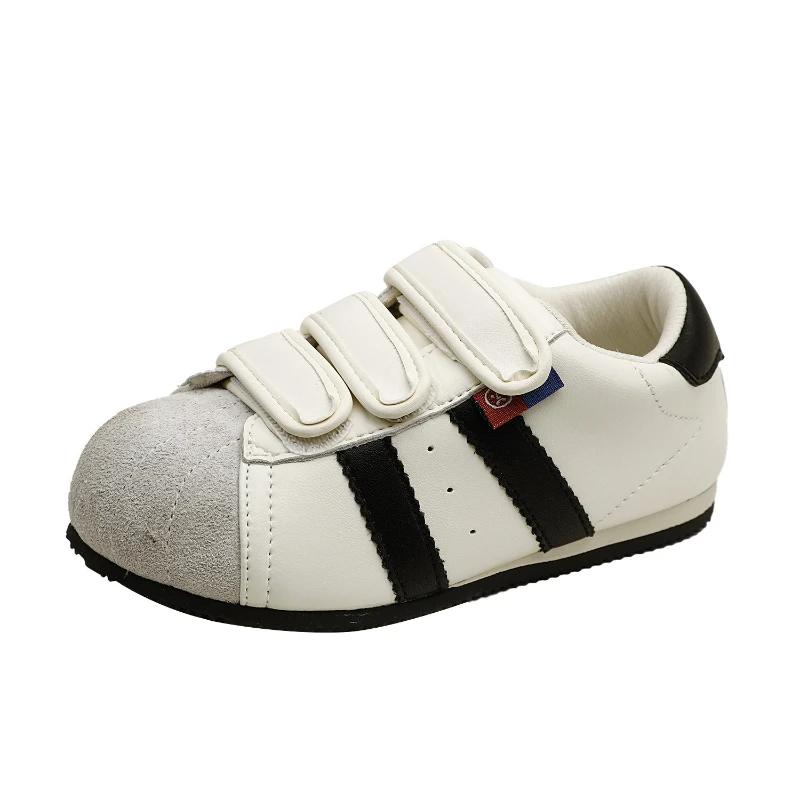 

New Autumn Children's Boys Girls Fashionable Versatile Velcro Shell Toe Sneakers Kids Toddlers Classic Casual Sports Shoes
