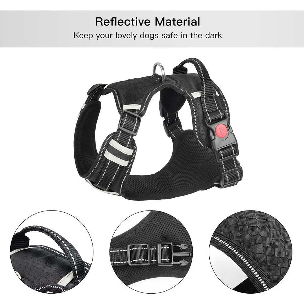 

Dog Harness Vest Pet Safety Chest Strap Breathable Mesh Tape Comfortable Waterproof Lining Car Travel Walking Haulage