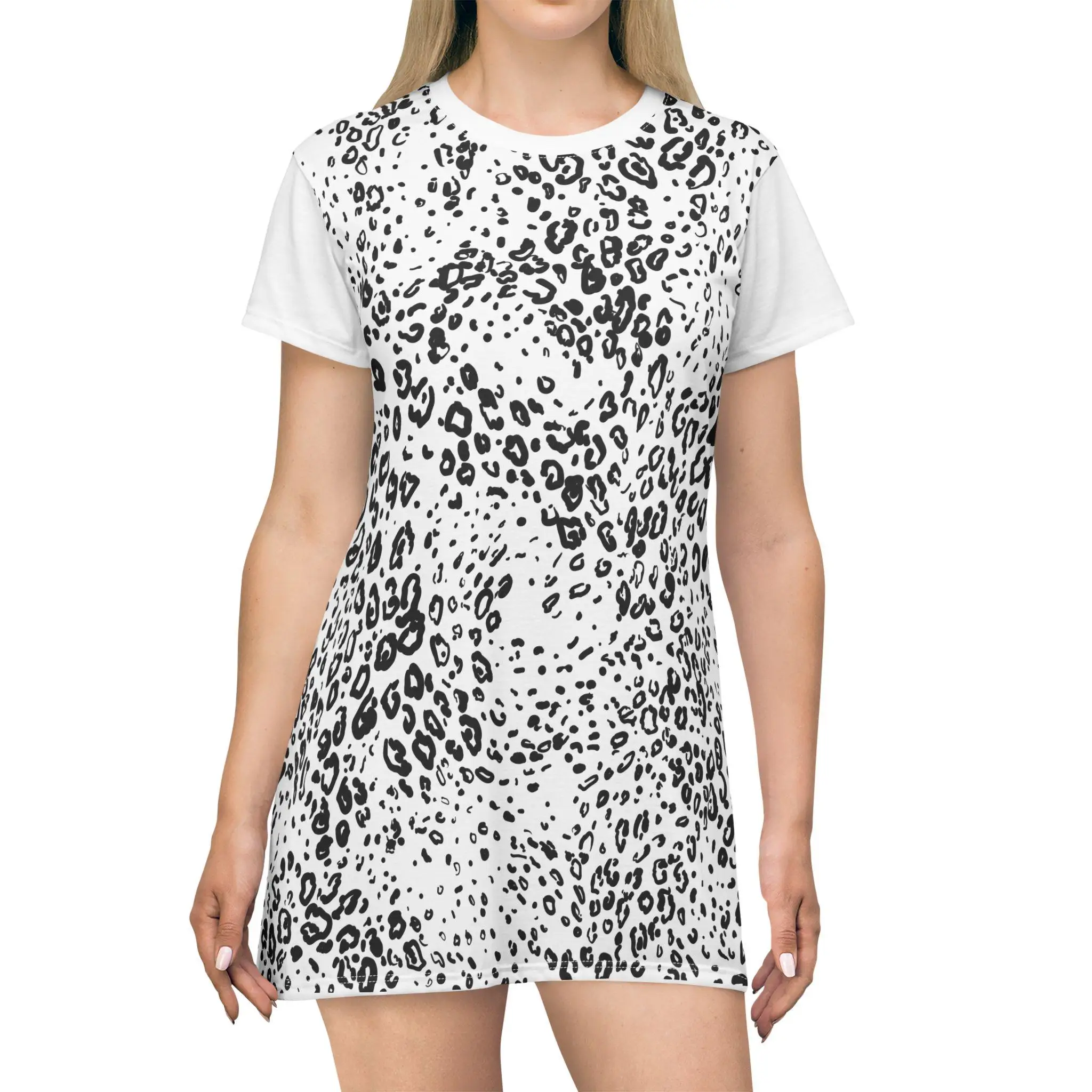 Stilvolles Kleid mit Leopardenmuster, Freizeitkleidung, Sommermode, Boho-Straßenkleid, hawaiianisches Urlaubskleid, übergroße Y2k-Damenkleidung