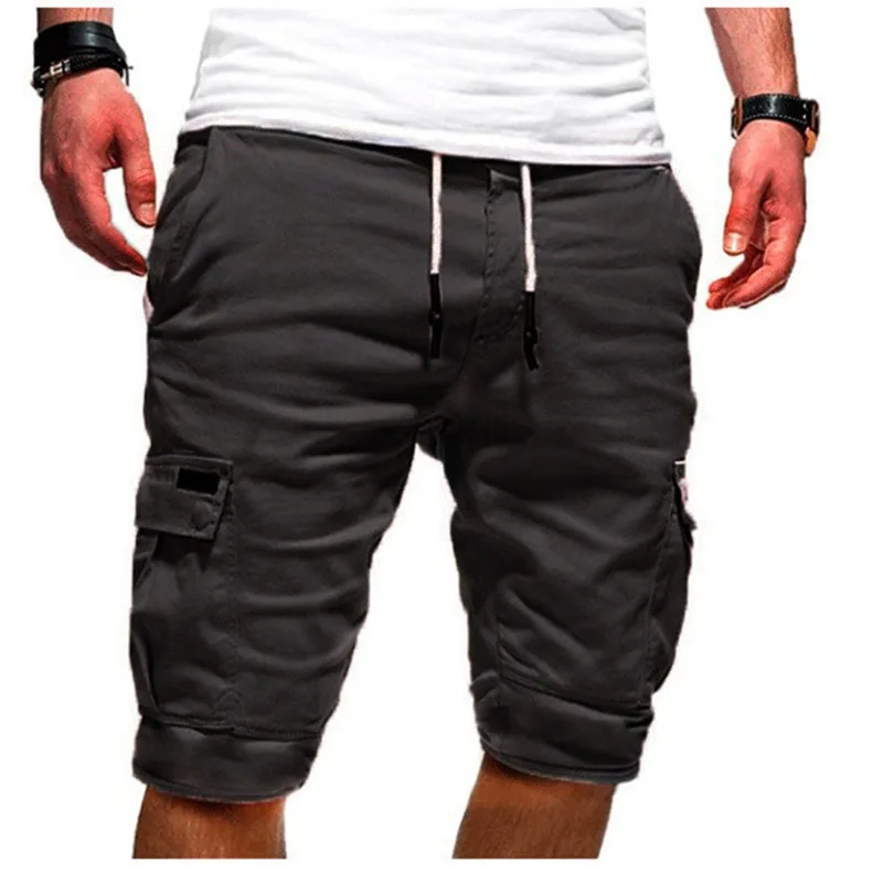 2021 New Summer Loose shorts men jogging short pants Casual fitness streetwear men Multi-pocket sport casual hip cargo shorts