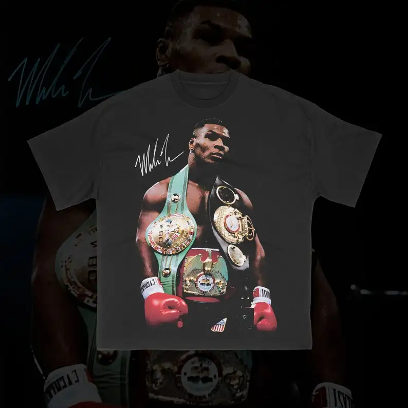 Mike Tyson Boxing Graphic Tee | Y2K Shirt | Vintage Streetwear | Autographed T-Shirt