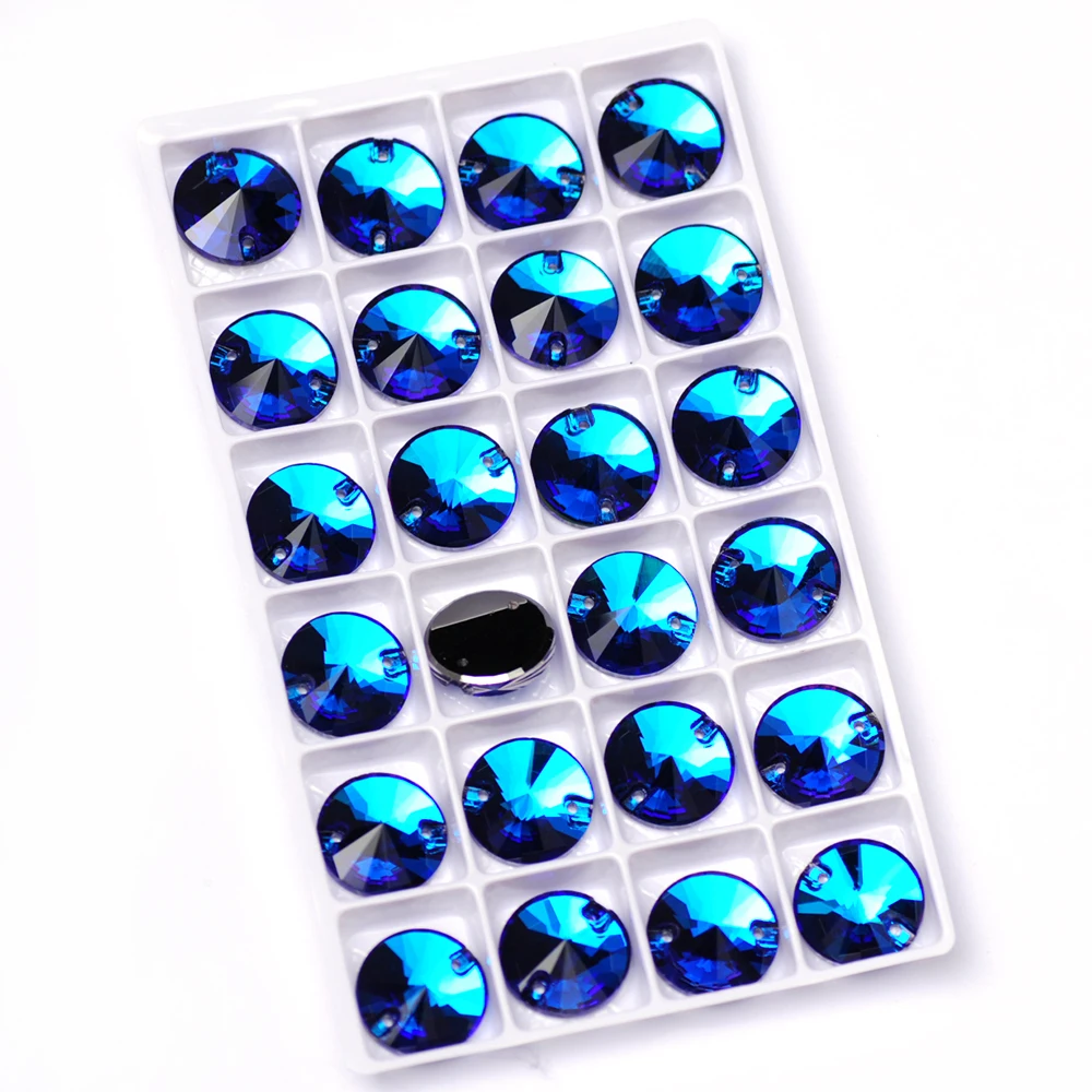 PUBRILEX Großhandel Glas K9 Rivoli Runde Kanten mit Facetten zum Aufnähen Strasssteine in Allen Farben für DIY Kleidung, Kleider und Bekleidung – Detail 7