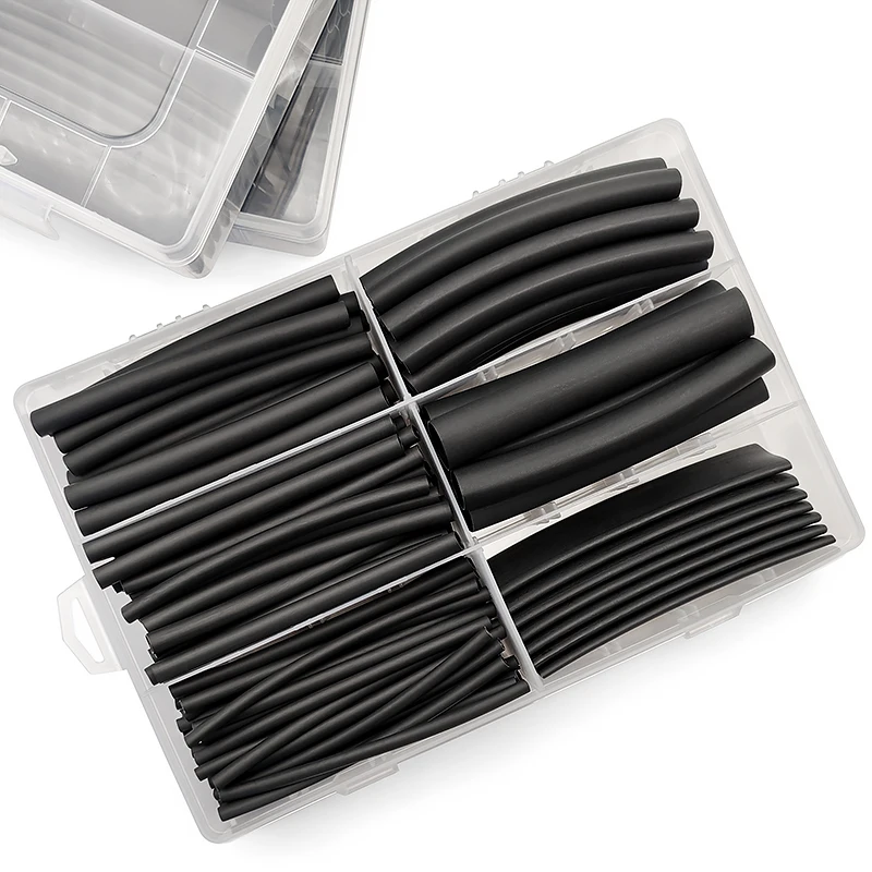 Multi-size 4:1 Heat Shrink Tubes 100-300pcs - Flame Retardant Waterproof Electrical Repair Easy-Shrink Wire Wrap Kit