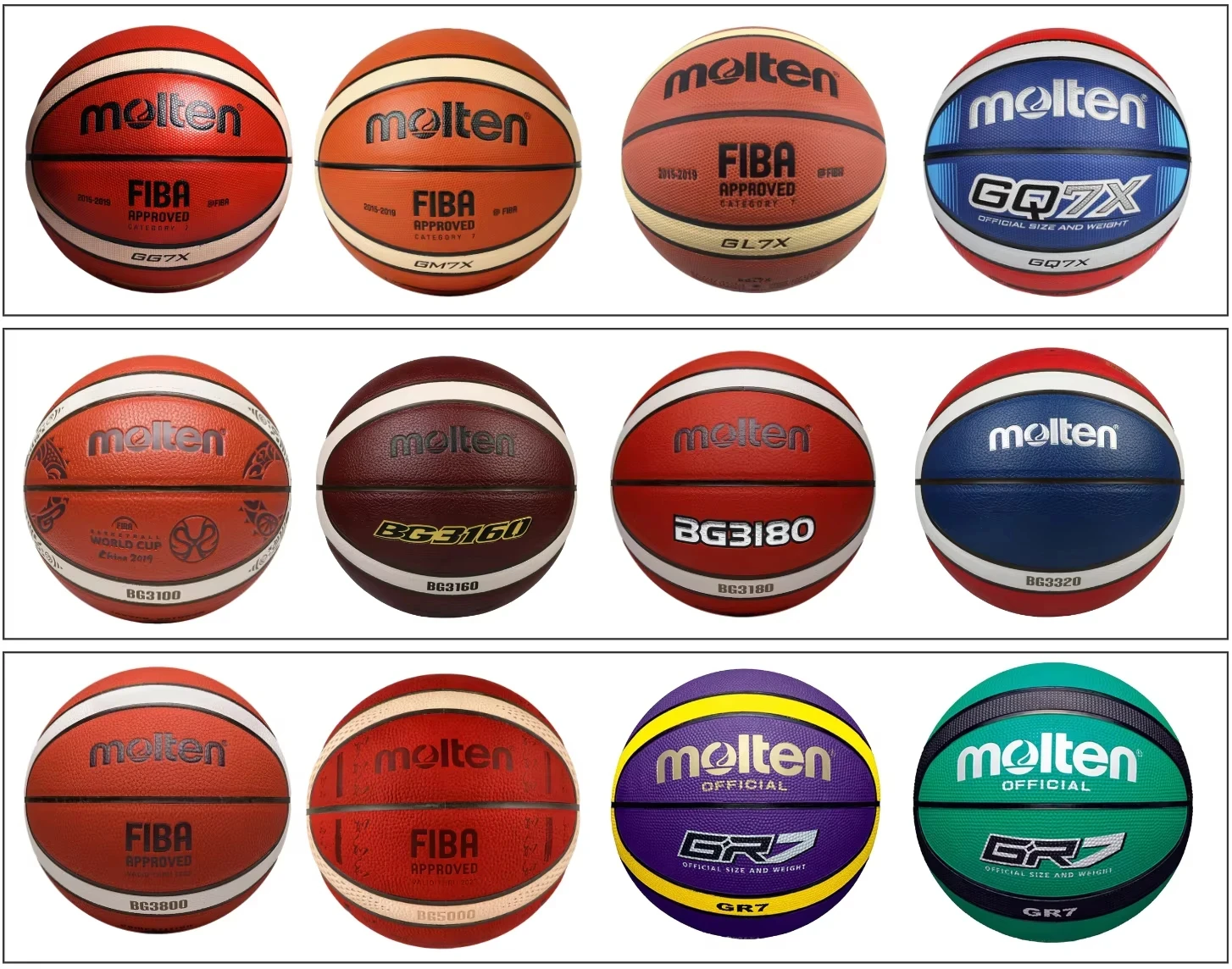 Molten-PU Composite Basketball, BG4500, BG5000-Serie, BG5000, BG5000, Größe 7,6,5, 2-Ton-Basketball