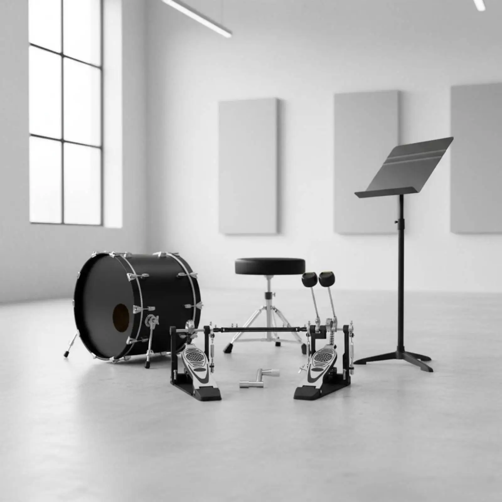 Double Chain Drive Drum Pedal Performance-optimized Hardware for Drum Kit in Studio Music Production
