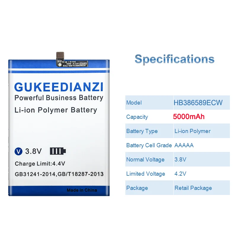 HB386589ECW Battery For Huawei View 10 Lite V10 P10 Plus For Honor Play 20S 8X Play Nova 3 4 L21 VKY-AL00/Mate 20 lite