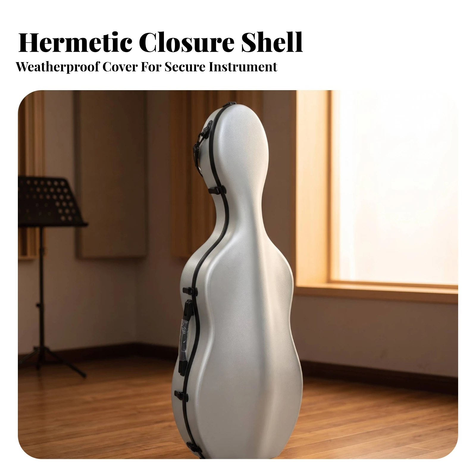 4/4 Cello Case Ultralight Hard Cello Case Long-Lasting Impact-Resistant for Cellists, Travel, Rehearsals
