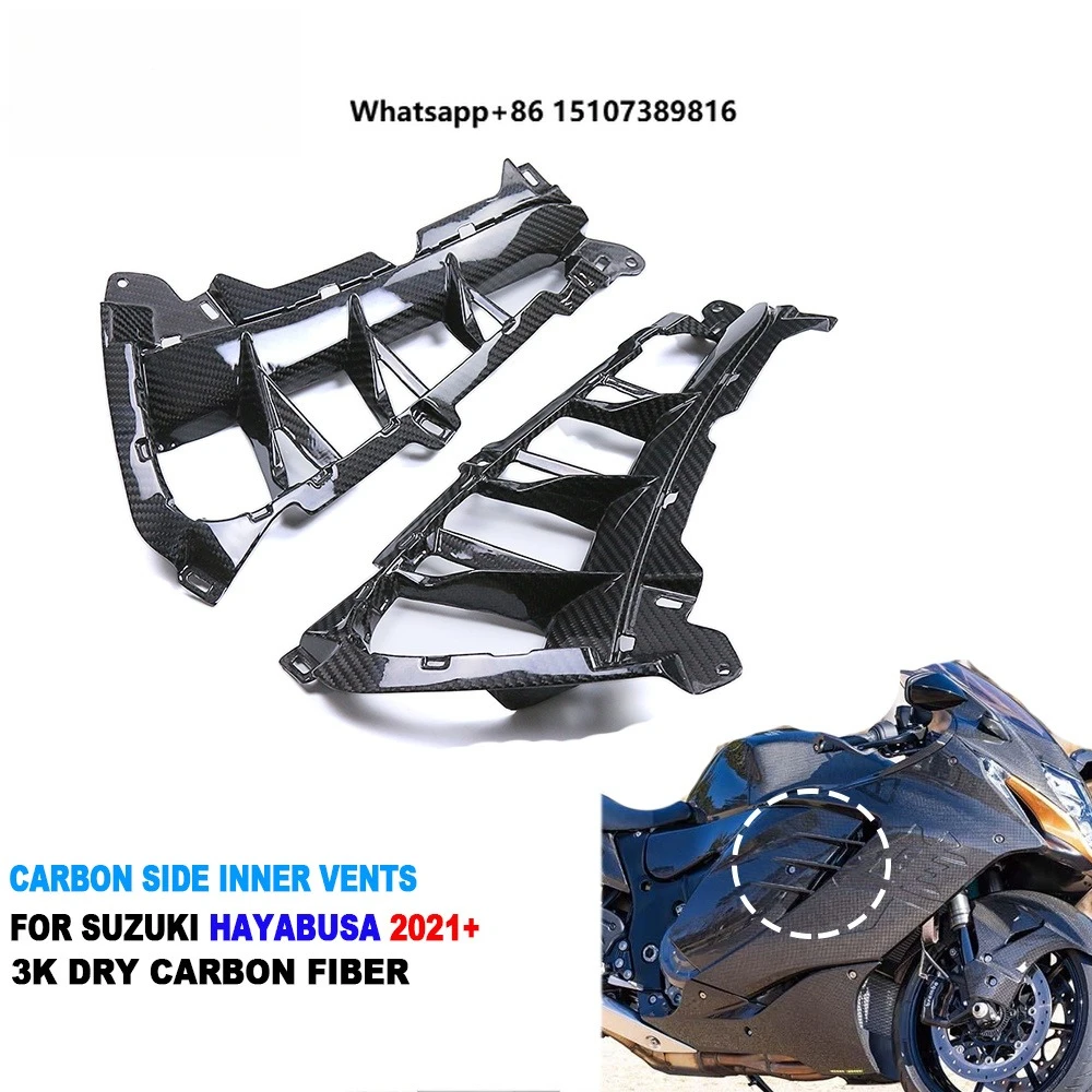 Dry Carbon Fiber Motorcycle Front Side Fairings Inner Side Vents for GSX1300R Hayabusa Gen3 2021-2026
