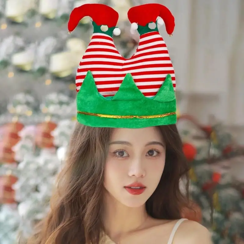 367C Unique Santa Elf Pants Hat for Christmas Colorful Christmas Elf Hat Bring Laughter to Your Celebrations for Women Men