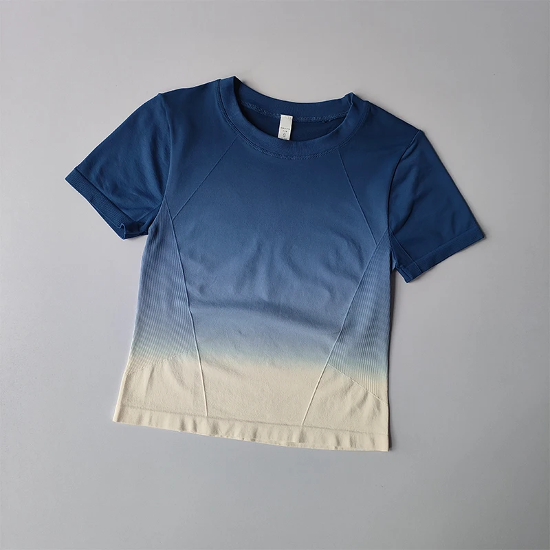 Yoga-Top, leicht anliegend, elastisch, schnelltrocknend, Sport-T-Shirt für Damen, personalisiertes Fitness-Oberteil, kurzärmelig, dünner Sommerstil – Detail 8