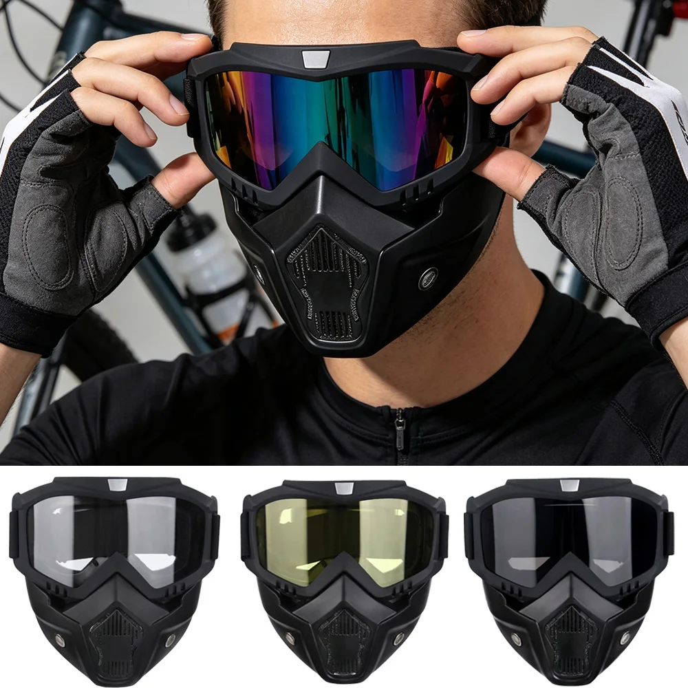 Breathable Side‑Vent Mask Goggle with Detachable Cover for Men Women, for Mountain Off‑Road Mud Track Outdoor Riding
