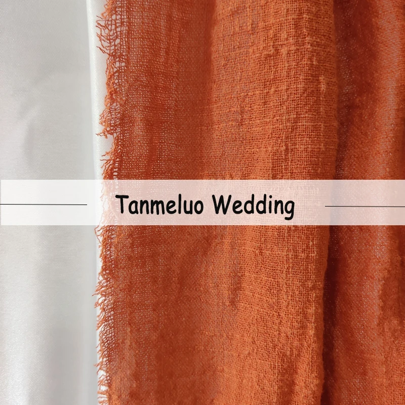 Wedding Dinner Table Decoration Rust Table Runner Terracotta Cotton Linen Napkins Christmas Tablecloth Overlays for Home Textile